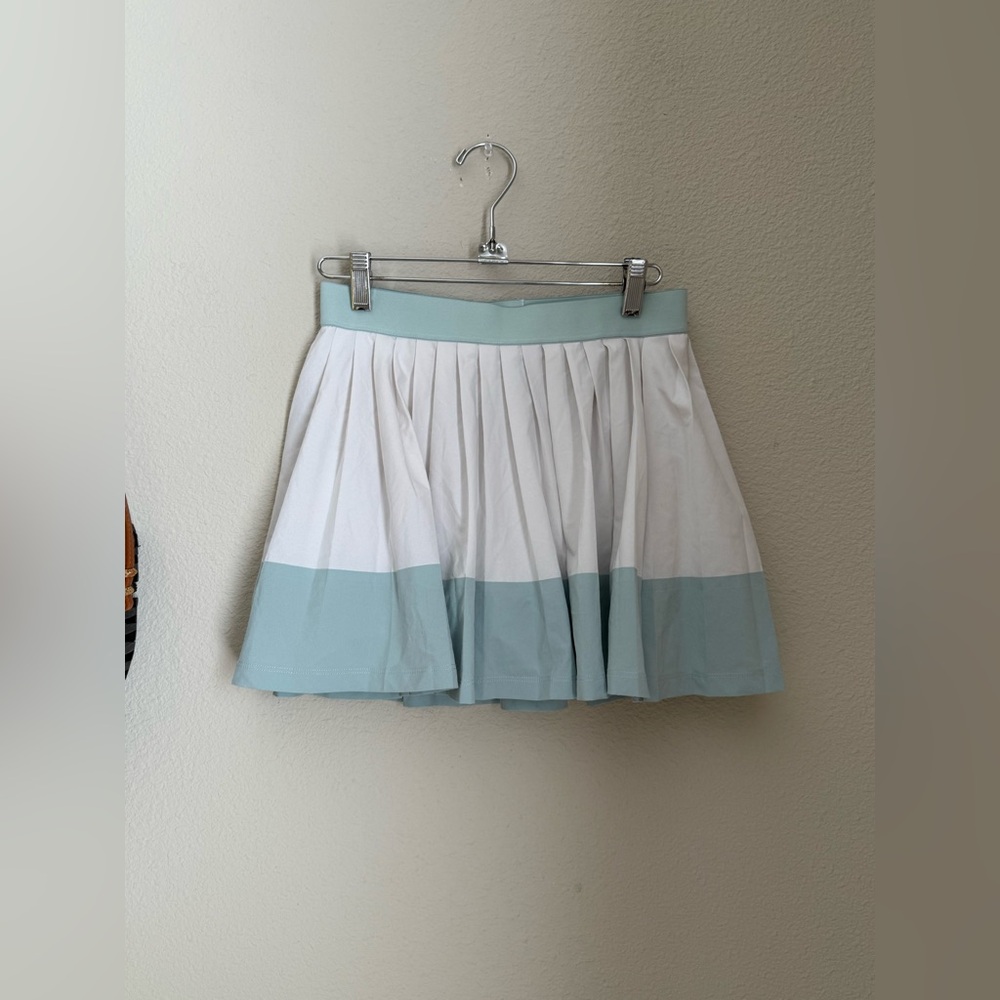 Athleta Girl White & Teal Pleated Tennis Skort, Size XL/14